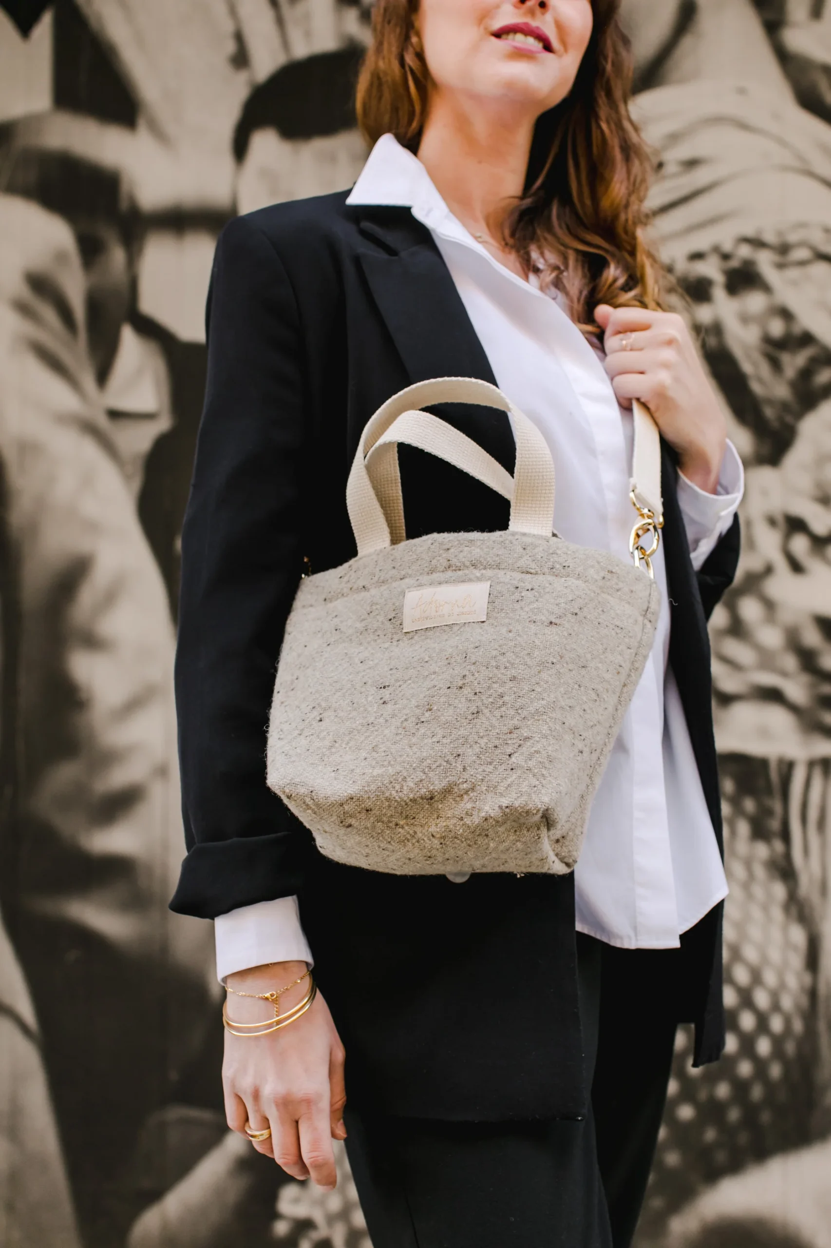 Zoé, le cabas XS en laine & lin – Image 6