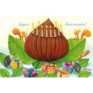 Carte anniversaire marron écureuil – Titi Pinson