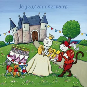Carte anniversaire prince et princesse – Titi Pinson