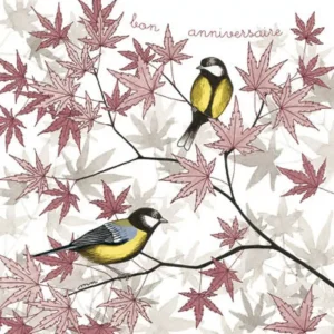 Carte anniversaire mésanges – Titi Pinson