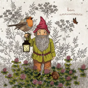 Carte anniversaire nain jardin – Titi Pinson
