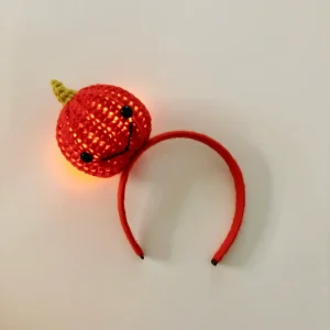 Serre-Tête Crochet Lumineux "Citrouille Souriante"