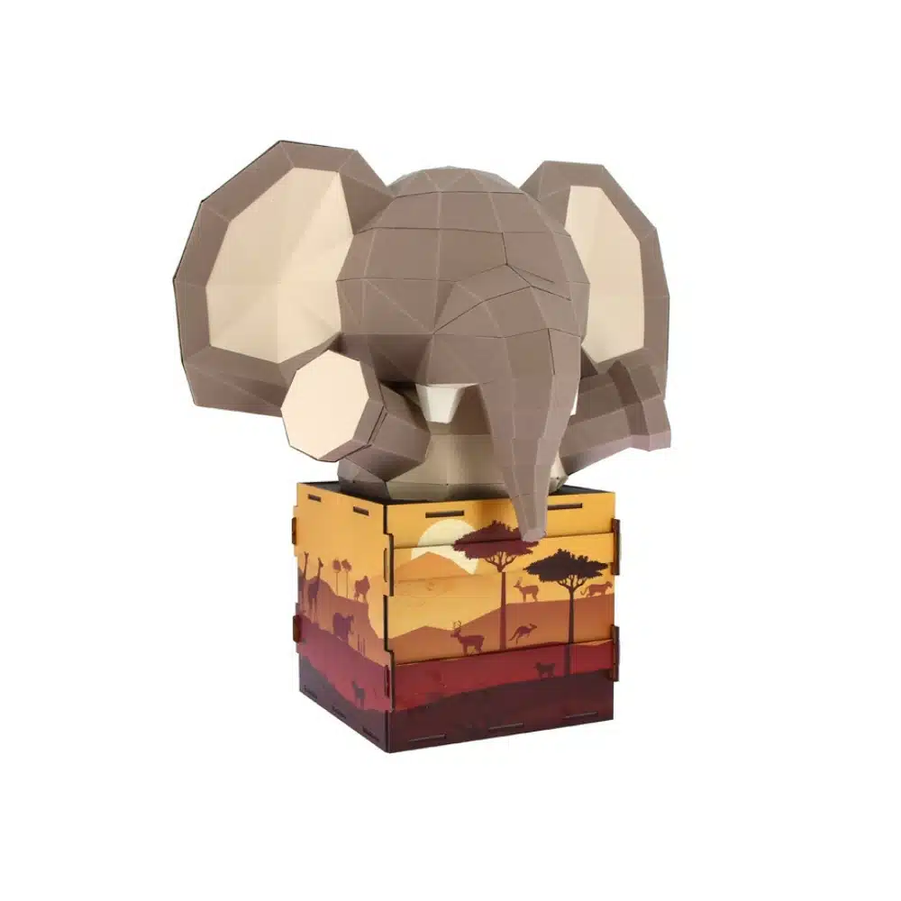 Trophée en papier 3D Animaux surprise Petit éléphant – Agent Paper – Image 3