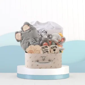 CADEAU NAISSANCE BEBE | Couverture en coton double face grise