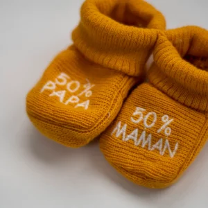 Chaussons bébé 50% PAPA 50% MAMAN