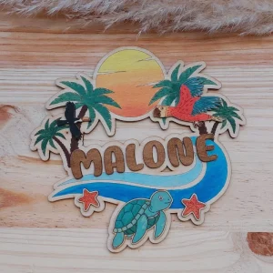 Plaque de Porte Enfant Colorée Bois – Tropiques