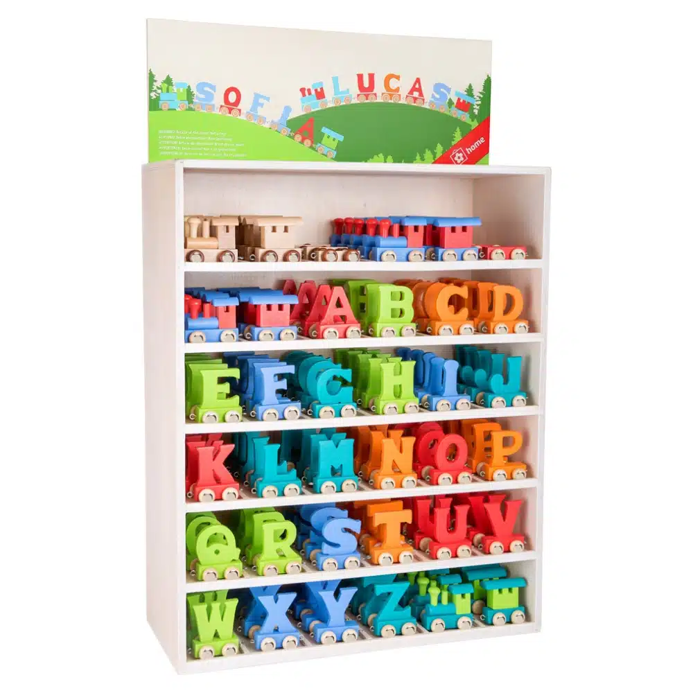 Lettres train colorées en bois – Image 2