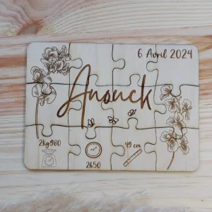 Puzzle Bois Naissance Fleurs